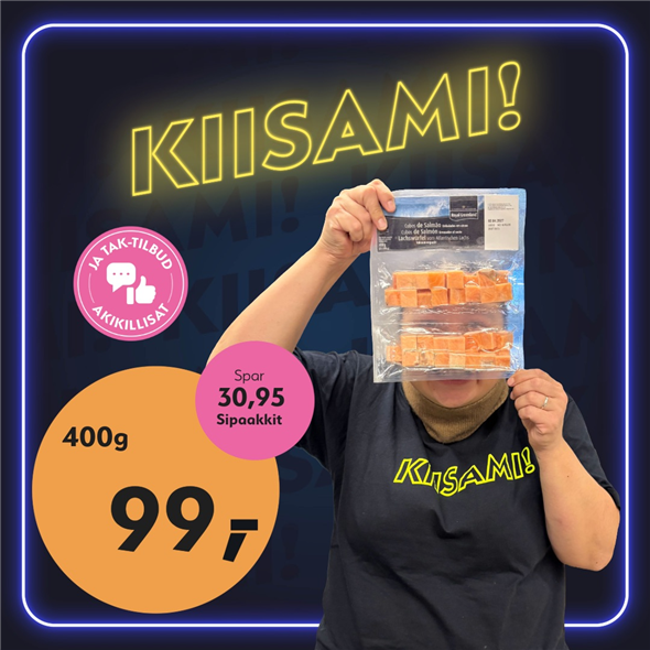 Laks i tern 400g ‼️‼️MALUGIUK AATSAAT TALLIMANNGORNEQ 30.10.2026 AASASSAAMMATA - bemærk det skal først afhentes fredag den 30.10.2026‼️‼️