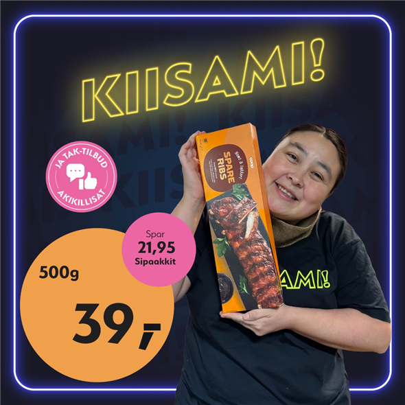 Coop spareribs 500g ‼️‼️MALUGIUK AATSAAT TALLIMANNGORNEQ 30.10.2026 AASASSAAMMATA - bemærk det skal først afhentes fredag den 30.10.2026‼️‼️