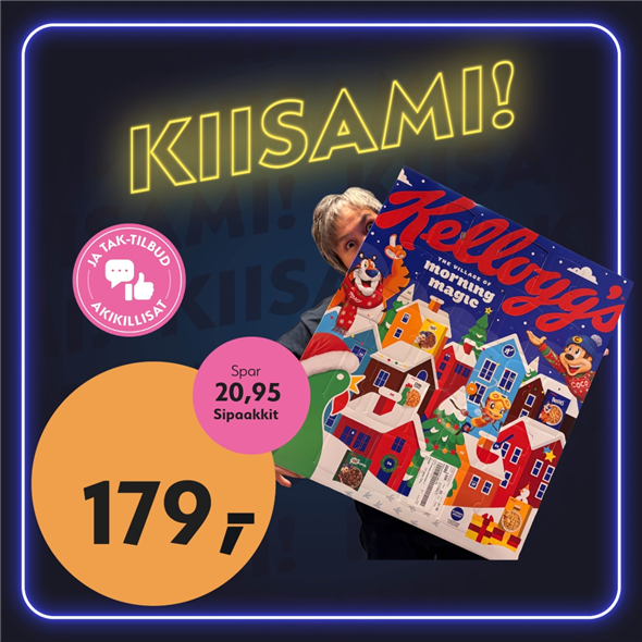 Kelloggs julekalender 🎄🎅 ‼️‼️MALUGIUK AATSAAT TALLIMANNGORNEQ 30.10.2026 AASASSAAMMATA - bemærk det skal først afhentes fredag den 30.10.2026‼️‼️