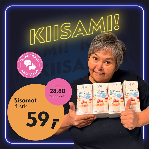 Flormelis dansk dan sukker 500gr ‼️‼️MALUGIUK AATSAAT TALLIMANNGORNEQ 30.10.2026 AASASSAAMMATA - bemærk det skal først afhentes fredag den 30.10.2026‼️‼️