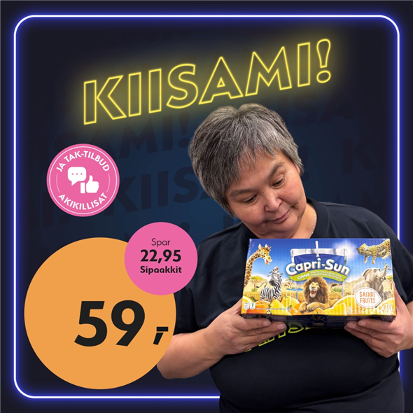Capri Sun safari 10X200ml ‼️‼️MALUGIUK AATSAAT TALLIMANNGORNEQ 30.10.2026 AASASSAAMMATA - bemærk det skal først afhentes fredag den 30.10.2026‼️‼️