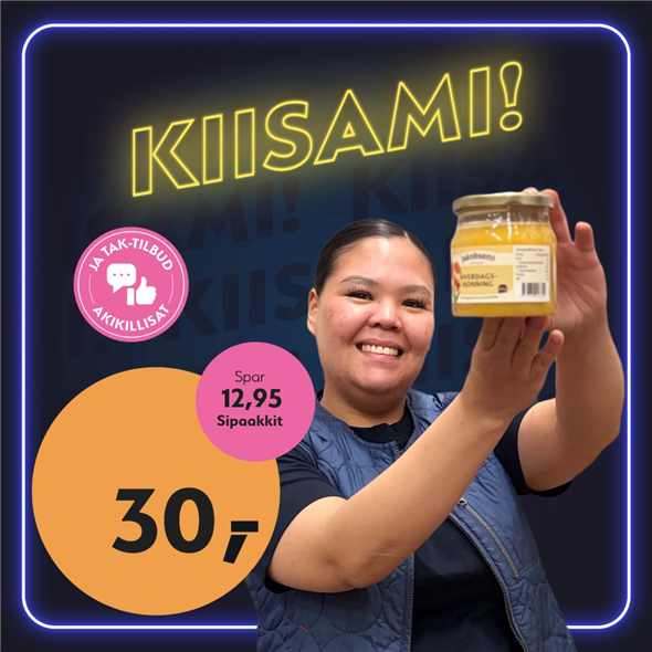 Jakobsens hverdags honning 600g ‼️‼️MALUGIUK AATSAAT TALLIMANNGORNEQ 30.10.2026 AASASSAAMMATA - bemærk det skal først afhentes fredag den 30.10.2026‼️‼️
