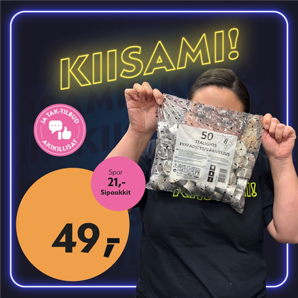 Fyrfadslys i paraffin 8T 50stk ‼️‼️MALUGIUK AATSAAT TALLIMANNGORNEQ 30.10.2026 AASASSAAMMATA - bemærk det skal først afhentes fredag den 30.10.2026‼️‼️