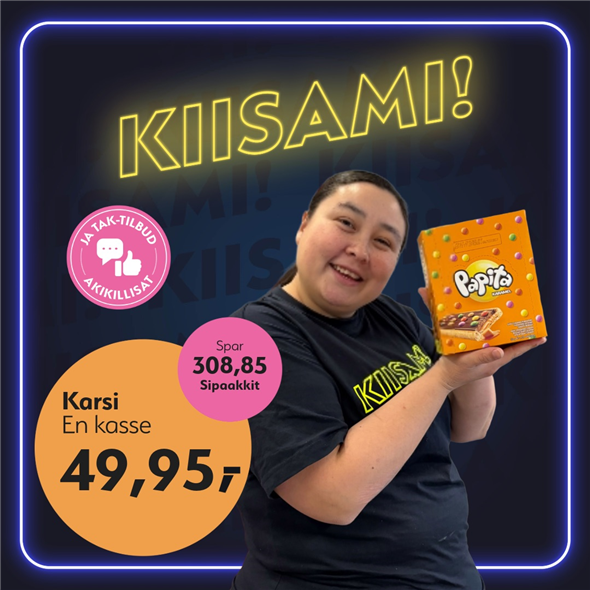 Papita karamel 24x33g ‼️‼️MALUGIUK AATSAAT TALLIMANNGORNEQ 30.10.2026 AASASSAAMMATA - bemærk det skal først afhentes fredag den 30.10.2026‼️‼️
