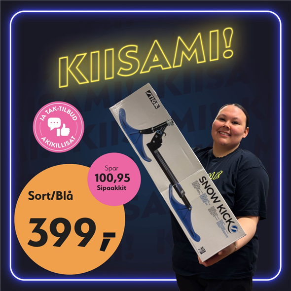 Snowkick sort/blå ‼️‼️MALUGIUK AATSAAT TALLIMANNGORNEQ 30.10.2026 AASASSAAMMATA - bemærk det skal først afhentes fredag den 30.10.2026‼️‼️
