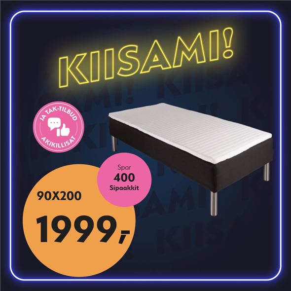Basis boxmadras bonell 90X200cm  ‼️‼️MALUGIUK AATSAAT TALLIMANNGORNEQ 30.10.2026 AASASSAAMMATA - bemærk det skal først afhentes fredag den 30.10.2026‼️‼️
