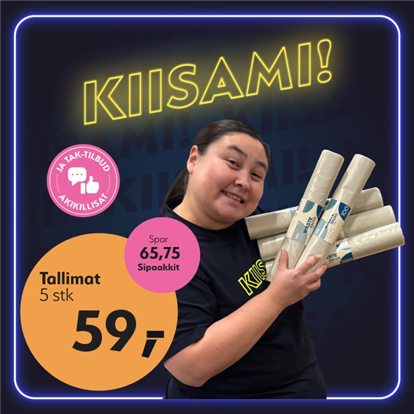 Coop affaldssække transp 100L ‼️‼️MALUGIUK AATSAAT TALLIMANNGORNEQ 30.10.2026 AASASSAAMMATA - bemærk det skal først afhentes fredag den 30.10.2026‼️‼️